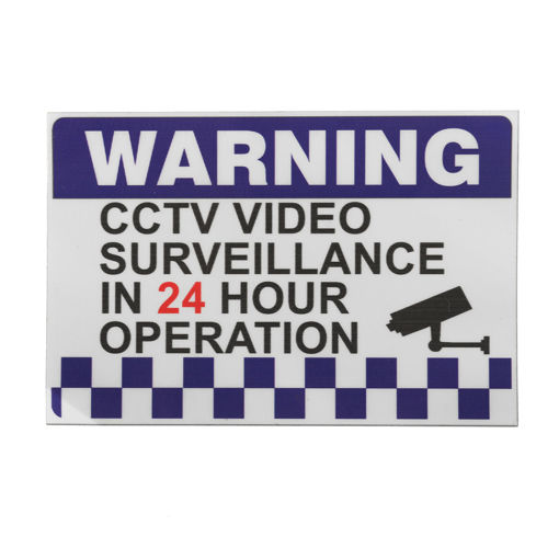 Picture of 100x150mm Internal Warning CCTV Security Surveillance Camera Decal Sticker