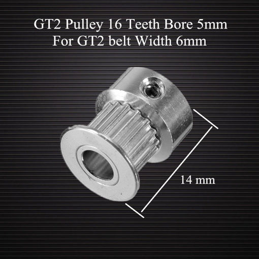 Immagine di Anet GT2 Pulley 16 Teeth Bore 5MM Timing Gear Alumium For GT2 Belt Width 6MM 3D Printer Accessories