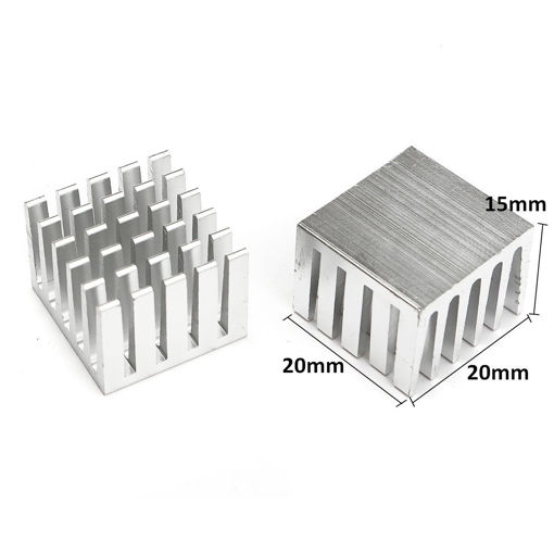 Picture of 1pcs 20x20x15mm DIY CPU IC Chip Heat Sink Extruded Cooler Aluminum Heat Sink