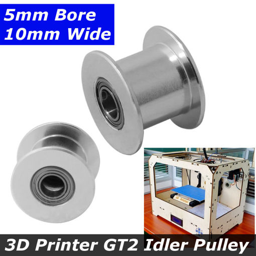 Picture of Aluminium Alloy GT2 5mm Bore Idler Pulley For 3D Printer 10mm Wide Belt