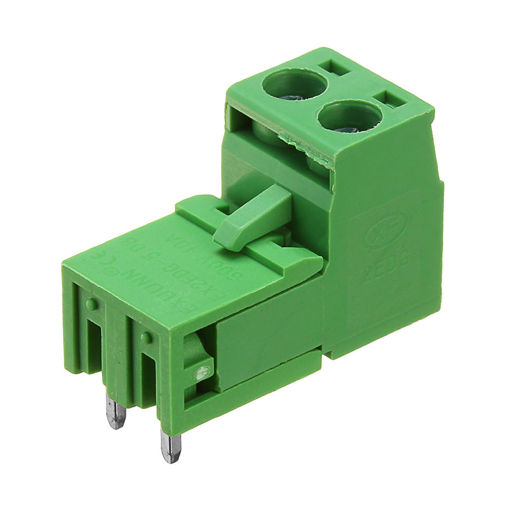 Picture of 3pcs 5.08mm Pitch 2Pin Plug in Screw PCB Dupont Cable Terminal Block Connector Right Angle