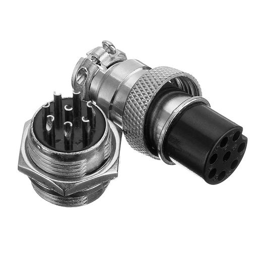 Immagine di 1Set GX16-8 Pin Male And Female Diameter 16mm Wire Panel Connector GX16 Circular Aviation Connector Socket Plug