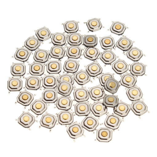 Immagine di 50Pcs DC12V 4 Pins Tact Tactile Push Button Momentary SMD Switch 5x5x1.5MM