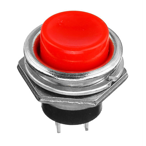Immagine di 2Pcs 3A 125V Momentary Push Button Switch OFF-ON Horn Red Plastic