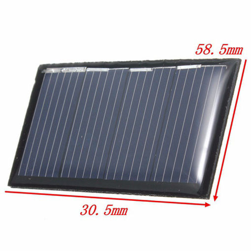 Picture of 2V 0.18W 90MA 58.5x30.5x3.0mm Polycrystalline Silicon Solar Panels Epoxy