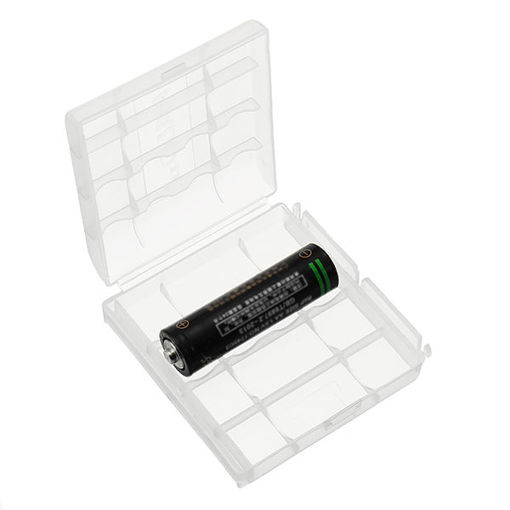 Immagine di Palo Plastic Transparent White 4pcs AA AAA Battery Case Holder Storage Box