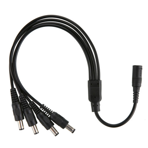 Immagine di 1PCS 1 DC Female To 4 Male Plug Cord adapter Connector Power Cable Splitter for CCTV Camera