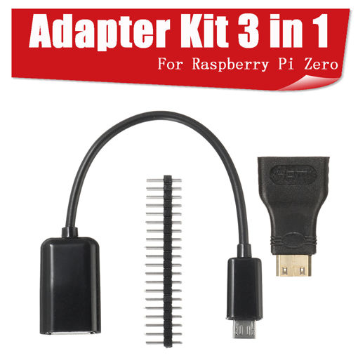 Picture of 3 in 1 Mini HD to HD Adapter+Micro USB to USB Female Power Cable+40P Pin Kits For Raspberry Pi Zero