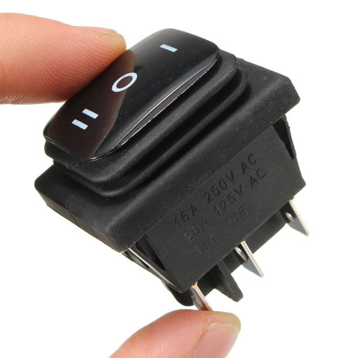 Picture of 12V Waterproof 6Pin DPDT Locking ON-OFF-ON Rectangle Rocker Switch