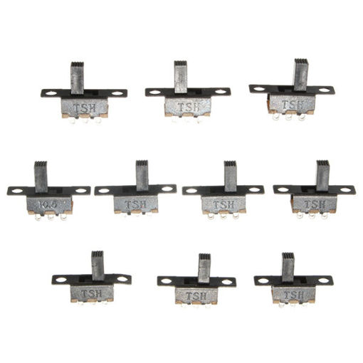 Picture of 10Pcs Black Mini Size SPDT Slide Switches On-Off 100V 2A DIY Material