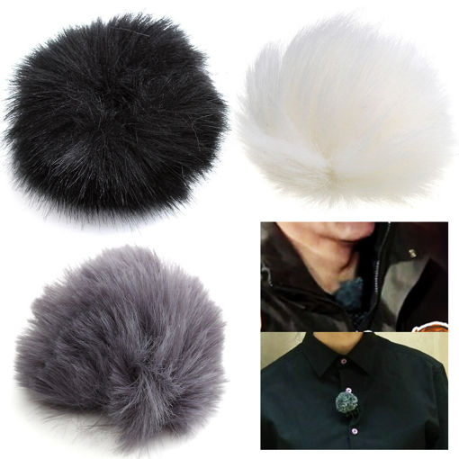 Picture of 3 Colors Fur Windscreedn Wind Shield Wind Muff for Lapel Lavalier Microphone Mic
