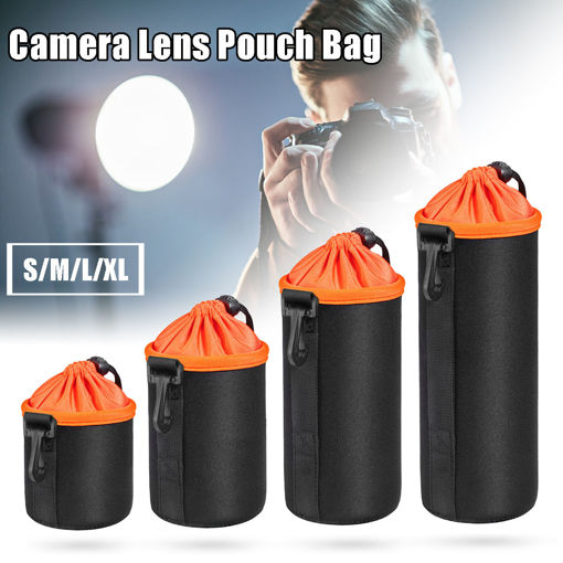 Immagine di Universal Protective Neoprene Drawstring Pouch Bag Case Cover for DSLR Camera Lens 4 Size
