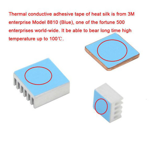 Immagine di Aluminum Heat Sink Copper Heat Sink For Raspberry Pi 3 Model B / Pi 2 / B+