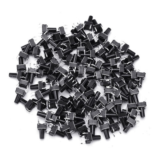Picture of 100pcs 6x6x10mm Tactile Push Button Switch Tact Switch 4 Pin DIP
