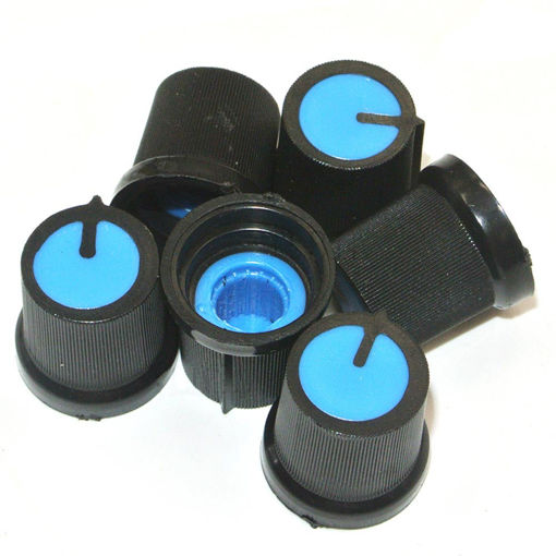Immagine di 30Pcs Blue Plastic For Rotary Taper Potentiometer Hole 6mm Knob