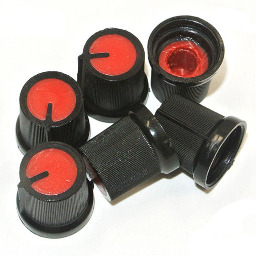 Immagine di 30Pcs Red Plastic For Rotary Taper Potentiometer Hole 6mm Knob