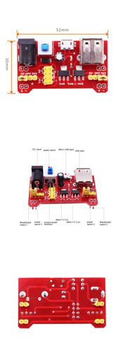 Picture of Breadboard Power Supply Board Module with MicroUSB Support 3.3V/5V Dual Voltage for Micro:bit