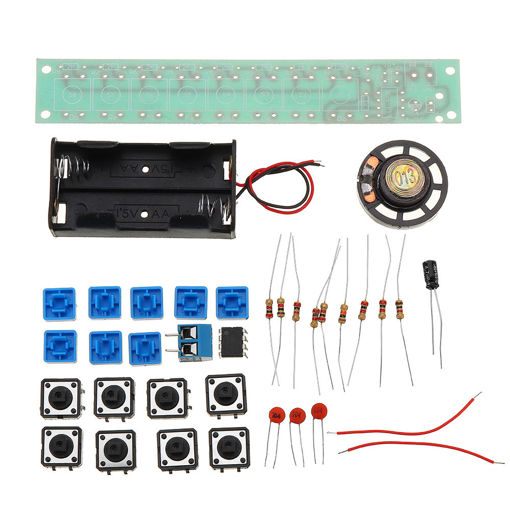 Picture of DIY NE555 Eight-note Electronic Organ Kit DIY Interest Production Module Kit With 2 Battery Boxes