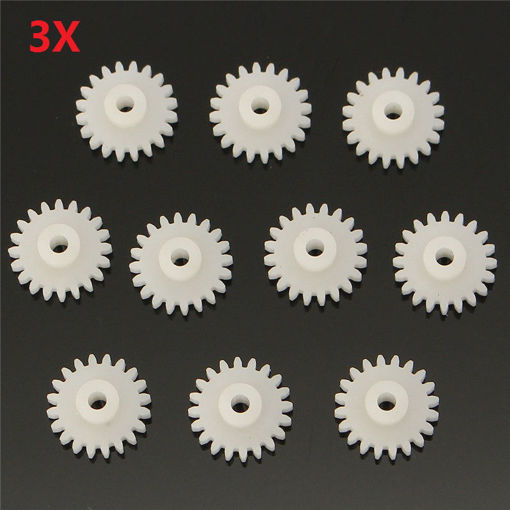 Picture of 30Pcs/Pack 2mm Dia 22 Teeth Plastic Single Layer Gear For DIY Model Toy Motor Shaft Gear