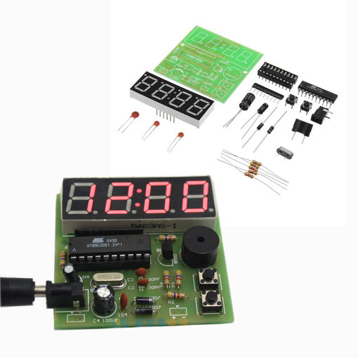 Immagine di DIY Multi Function Four Bit Digital Clock MCU Clock Kit