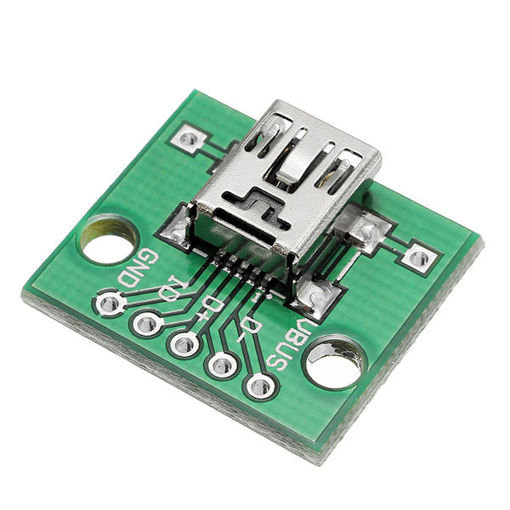 Immagine di 10pcs USB To DIP Female Head Mini-5P Patch To DIP 2.54mm Adapter Board