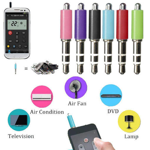Immagine di 5Pcs Portable 3.5mm Android IOS Phone ZaZa IR Remote Control For Air Conditioner TV DVD Projector