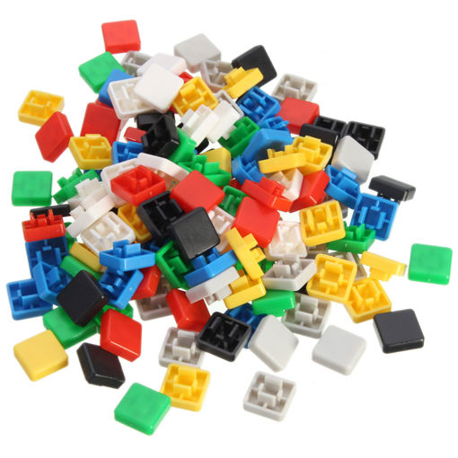 Picture of 140pcs Square Mixed Color Tactile Button Cap Kit For 12x12x7.3MM Tact Switches