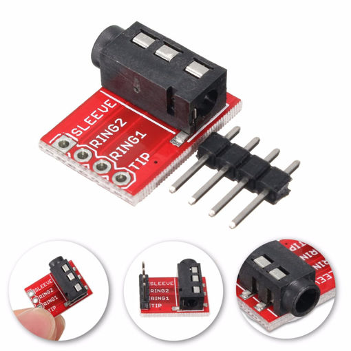 Picture of 5pcs 3.5mm Plug Jack Stereo TRRS Headset Audio Socket Breakout Board Extension Module