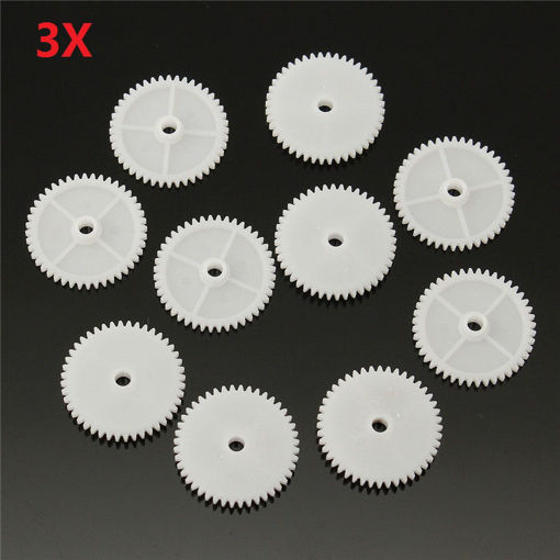 Picture of 30Pcs/Pack  3mm 44Teeth Plastic Single Layer Gear For DIY Model Toy Motor Shaft Gear
