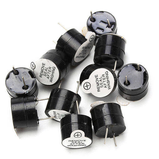 Picture of 50pcs 12V Active Buzzer Electromagnetic SOT Plastic Sealed Tube Long Sound 12mmx9.5mm