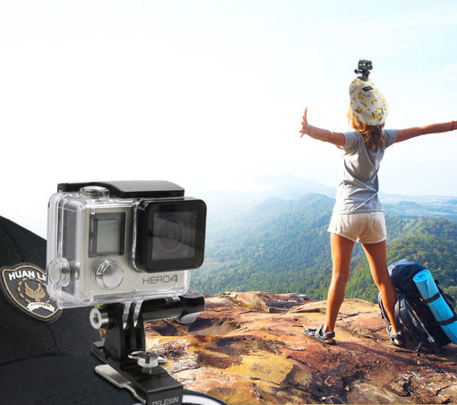 Picture of TELESIN Aluminum Backpack Clip Cap Hat Clip Stand with Mount for GoPro Hero/Session SJCAM Yi Camera