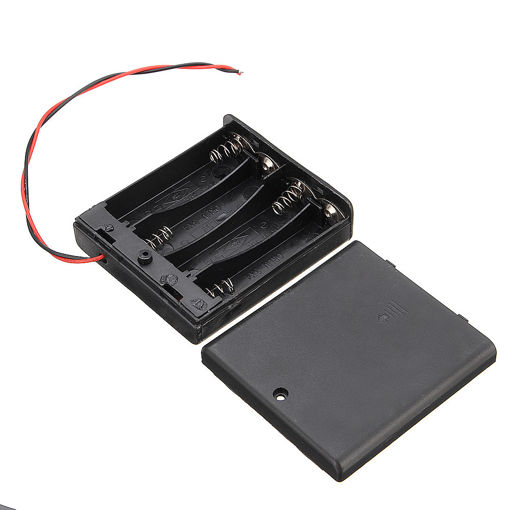 Immagine di 10pcs 4 Slots AA Battery Box Battery Holder Board with Switch for 4xAA Batteries DIY kit Case
