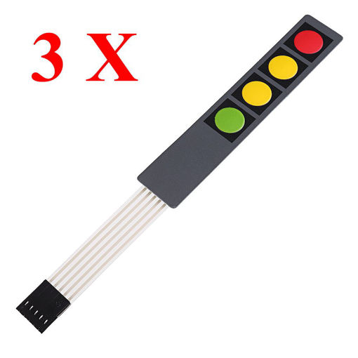 Picture of 3Pcs 4 Key Press Film Switch Module Single Chip Microcomputer Extended Keyboard Electronic Switch Module