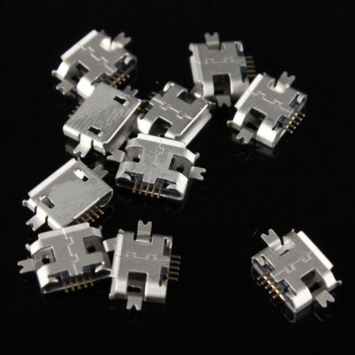 Picture of 30pcs Micro USB Female 5Pin 1.0 SMT Type B Socket Solder Connector