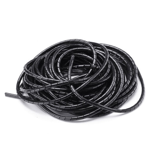 Immagine di Balck 6mm 13.5M Length PE YL692 Flexible Spiral Wrapping Wire Hiding Cable Sleeves for 3D Printer