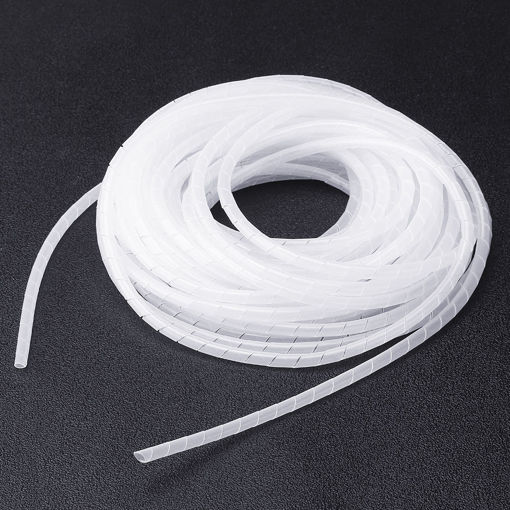 Picture of 6mm Diameter 13.5M Length White PE YL692 Flexible Spiral Wrapping Wire Hiding Cable Sleeves for 3D Printer