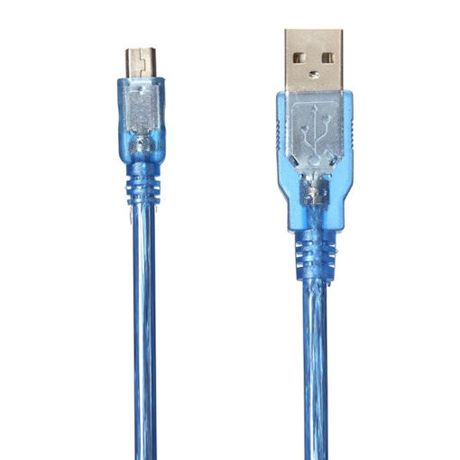 Picture of 5pcs 30CM Blue Male USB 2.0A To Mini Male USB B Cable For Arduino