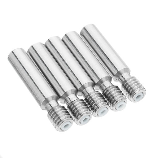 Immagine di 5PCS 1.75mm MK8 M6x30mm Stainless Steel Nozzle Throat With Teflon For 3D Printer Extruder