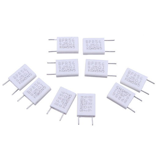 Picture of 10pcs BPR56 5W 0.25R 0.25 Ohm 5w Non-inductive Ceramic Cement Resistor Wirewound Resistance