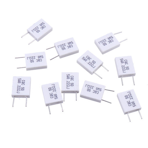 Picture of 10pcs BPR56 5W 0.22R 0.22 Ohm 5w Non-inductive Ceramic Cement Resistor Wirewound Resistance
