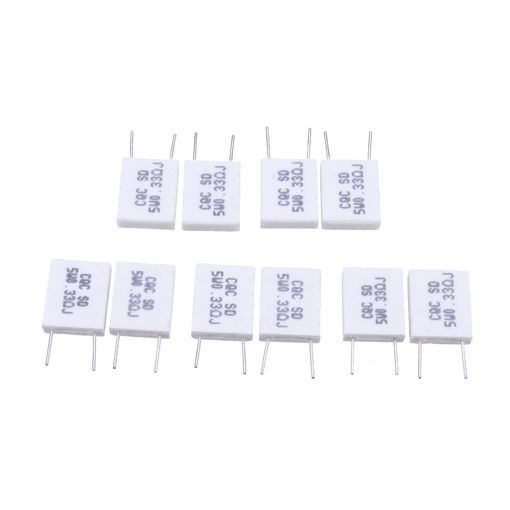 Picture of 10pcs BPR56 5W 0.33R 0.33 Ohm 5w Non-inductive Ceramic Cement Resistor Wirewound Resistance