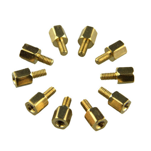 Picture of 40pcs DIY Project M2.5 x 5 + 5mm Hex Brass Standoff Spacers Copper Pillar For PCB Board