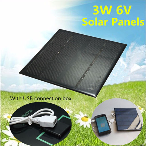 Picture of 3W 6V Portable Monocrystalline Solar Panels With USB Connection Box