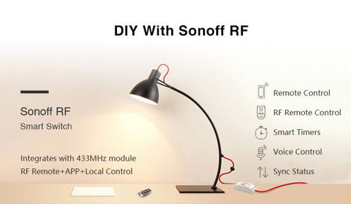 Immagine di SONOFF RF 7A 1500W AC90-250V DIY WIFI Wireless Switch Socket Module For Smart Home APP
