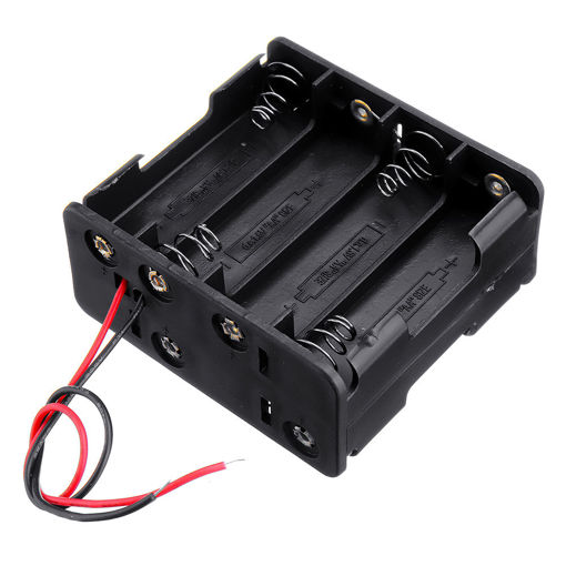 Picture of 10pcs 4 Slots NO.5 Battery Holder Plastic Case Storage Box for 4*NO.5 Battery