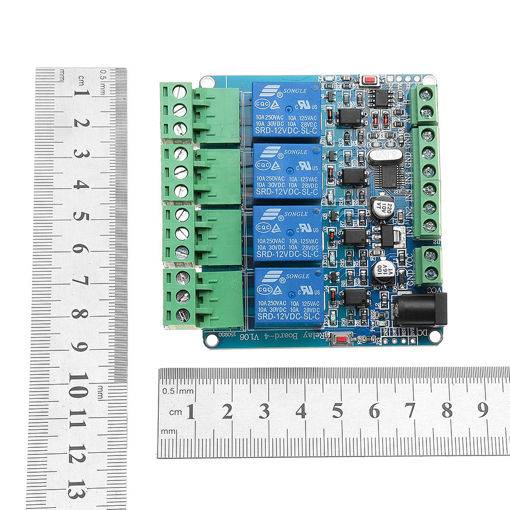 Immagine di Modbus RTU 4 Channel Relay Module 4CH Input Optocoupler Isolation RS485 MCU For Arduino