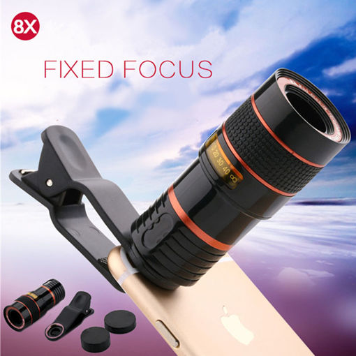 Picture of Black Universal 8X Zoom HD Optical Telescope Lens for Mobile Cell Phone Camera