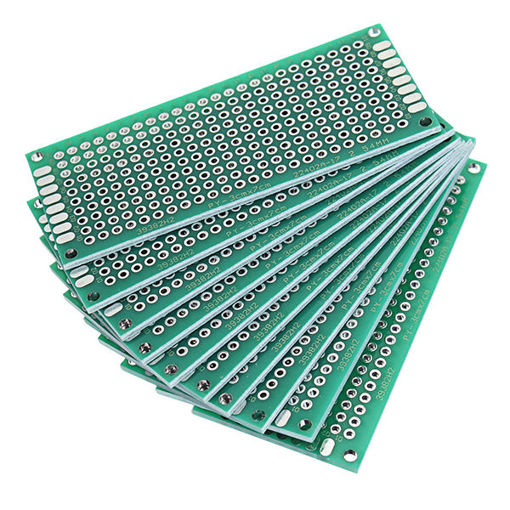 Immagine di Geekcreit 10pcs 30x70mm FR-4 2.54mm Double Side Prototype PCB Printed Circuit Board