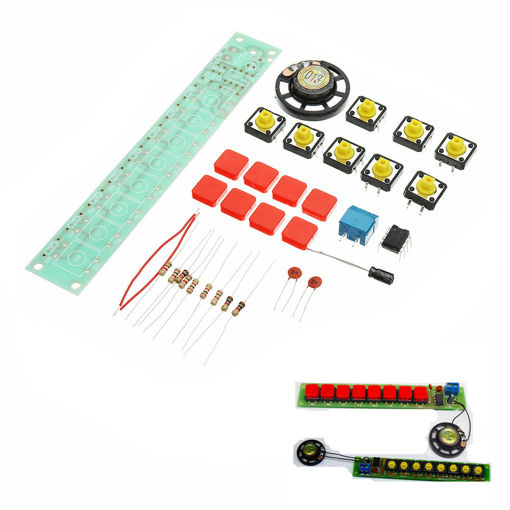Picture of DIY NE555 Electronic Piano Organ Keyboard Module Kits With Battery Box And Button Cap Parts