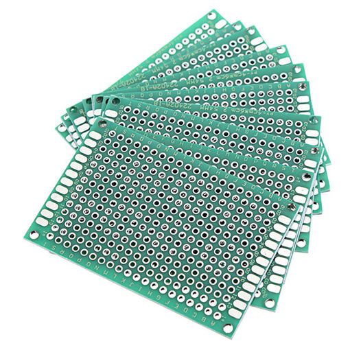 Immagine di Geekcreit 10pcs 40x60mm FR-4 2.54mm Double Side Prototype PCB Printed Circuit Board